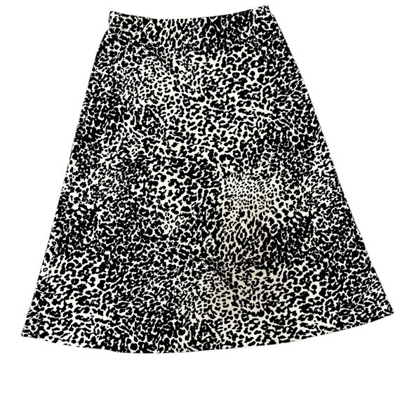 White & Black Leopard Print Midi Skirt – Size M – Made in Canada - Picture 1 of 7